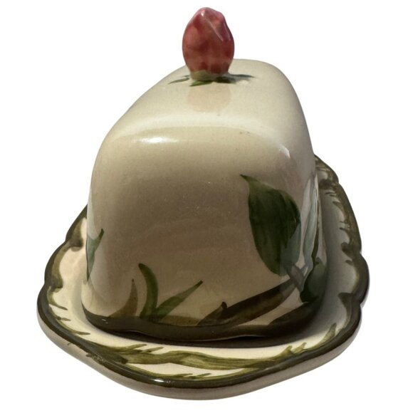Vintage Franciscan Desert Rose Butter Dish Made In USA - Picture 5 of 11